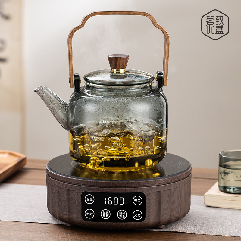 新款玻璃蒸煮一体茶壶煮茶炉器1600w电陶炉套装烧水泡茶养生家用