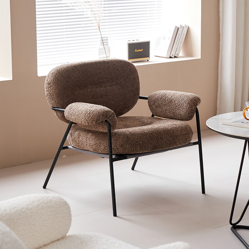 休闲网红办公店铺接待会客区单人沙发茶几客厅阳台懒人躺椅沙发椅