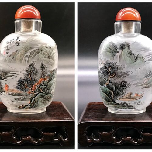 诚信鼻烟壶内画出国礼品送老外礼物中国特色纯手工的文化摆件礼品