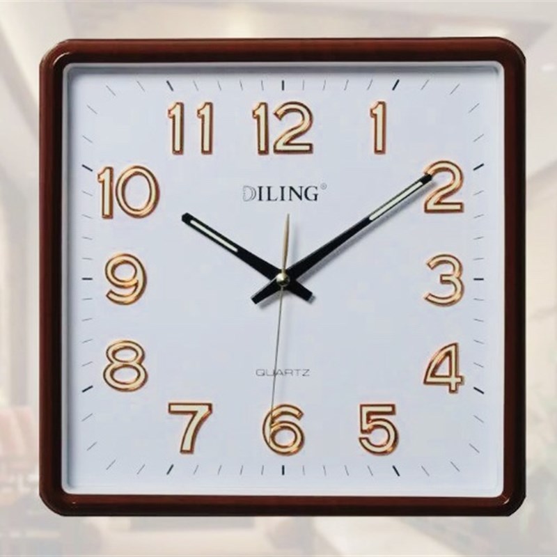 迪翎石英钟夜光字挂钟 电子钟表客厅卧室办公居家石英钟表6870