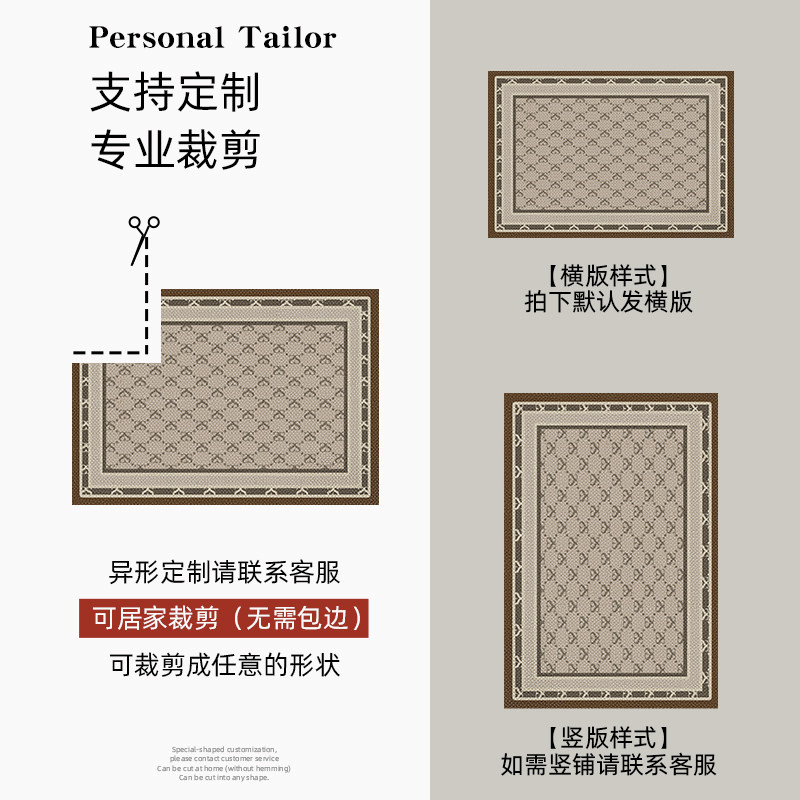 轻奢入户门地垫家用别墅大门口防滑脚垫子进门玄关耐脏地毯可裁剪