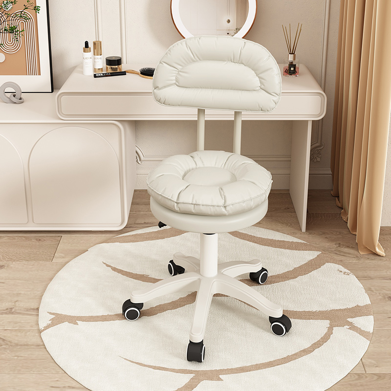 万向轮小凳子家用滑轮矮凳卧室化妆椅子学生宿舍电脑椅升降靠背椅