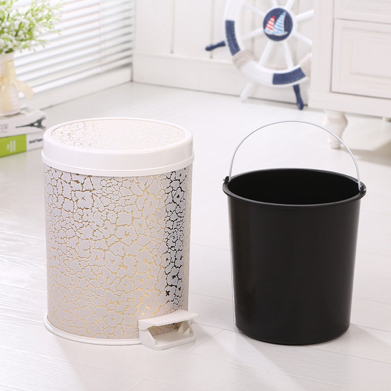 欧式创意带盖垃圾桶脚踏式家用厨房客厅卫生间塑料大号厕所垃圾筒