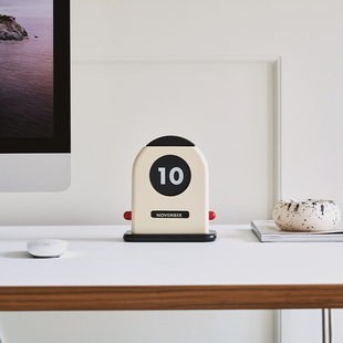 创意万年历台历摆件装 设计师款 饰品北欧风 木质复古片片日历 莫语