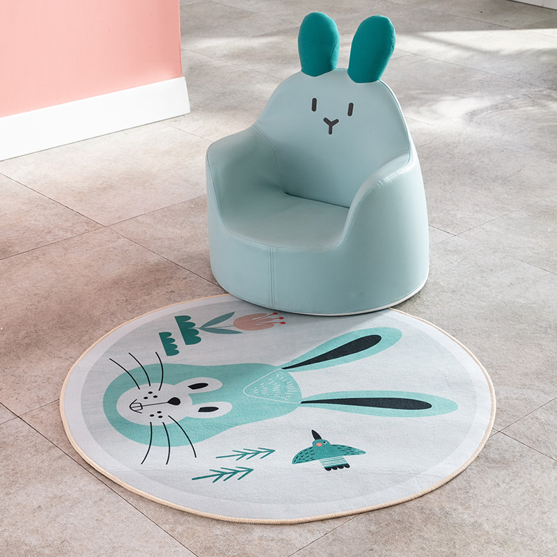 南希圆形地垫卡通防滑垫卧室书房儿童写字学习椅宝宝圆形地毯脚垫
