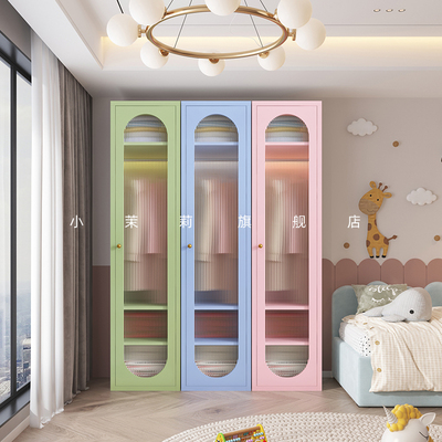 单门衣柜简约铁皮无甲醛儿童衣柜夹缝家用卧室小户型挂衣柜储物柜
