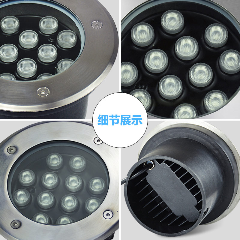 led地埋灯9W12W全彩草坪灯庭院灯地灯射灯地面户外防水七彩埋地灯