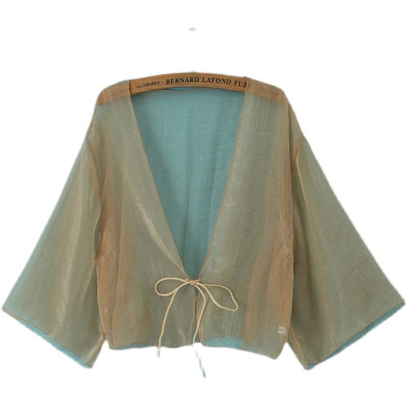 沙滩薄款外套夏季女士防晒衣真丝百搭系带开衫短款雪纺配裙子披肩,女装/女士精品,短外套,淘宝优惠券,粉丝福利购,淘宝优惠卷