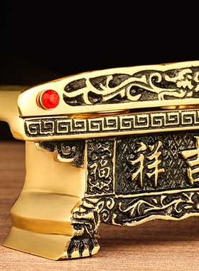 纯铜富贵贡台铜酒杯套装财神爷供奉供台桌敬台摆件关公贡台底座