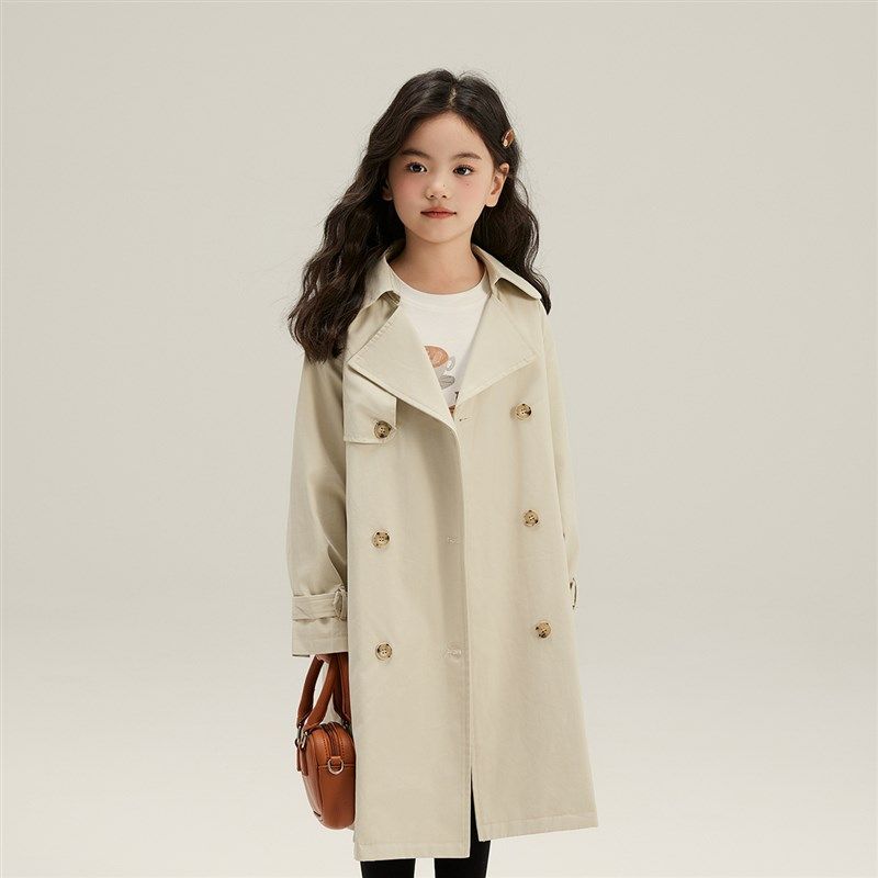 沫沫童装春装女童外套春秋款2024春季新款儿童洋气中长款风衣春款,童装/婴儿装/亲子装,风衣,淘宝优惠券,粉丝福利购,淘宝优惠卷