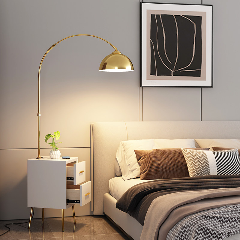 客厅钓鱼灯落地灯沙发边几卧室床头柜高级设计感轻奢置物美式台灯,家装灯饰光源,置物功能落地灯,淘宝优惠券,粉丝福利购,淘宝优惠卷