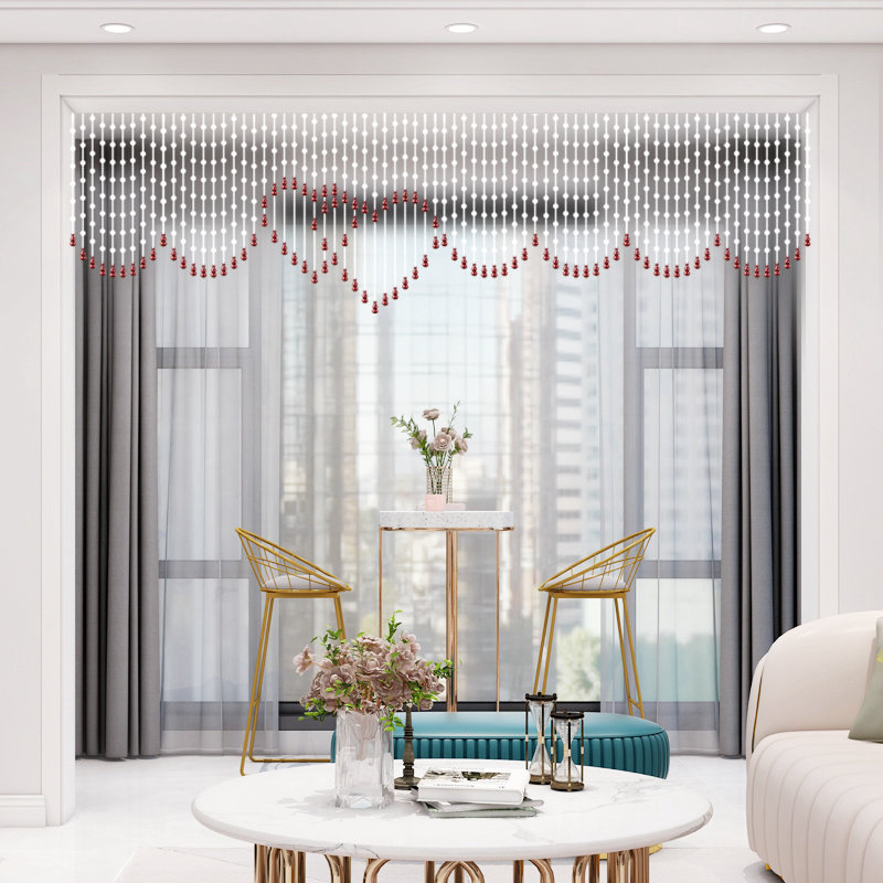 2023新款桃木葫芦门帘珠帘心形卧室网红客厅厕所装饰隔断帘免打孔