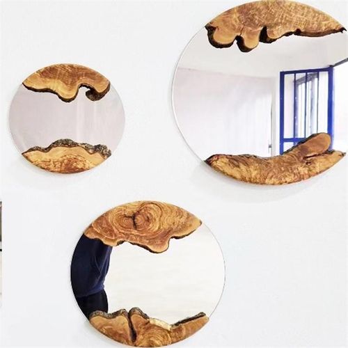 原木风穿衣落地镜卧室酒店民宿化梳妆镜服装店试衣镜壁挂贴墙网红