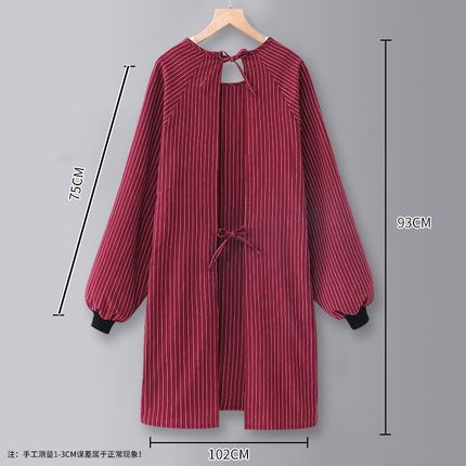 网红美甲可爱长袖围裙女2024新款纯棉男士罩衣工作服厨房家用防油