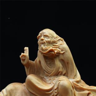 小叶黄杨木雕刻创意家客摆件厅办公室老BVR子装出关男士饰品工居