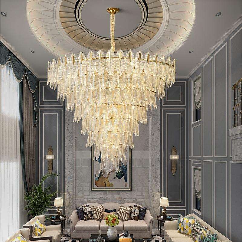 复吊式楼大灯别墅挑厅高挑空大法式全铜吊灯中空105客厅豪华轻吊