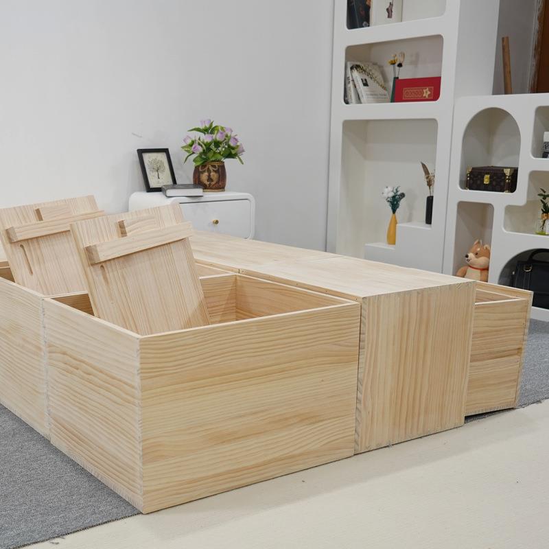 榻WNL榻米组木箱宽拼床实木床加拼接床板式物床飘窗地台柜合收纳