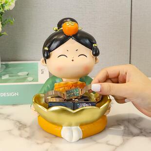 创意古风唐仕女收纳托盘摆件玄关钥匙收纳可爱宫廷女树脂果盘摆设