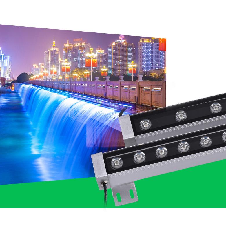 LE户D洗墙灯工程广告外防水轮廓条灯12W18外W七彩婚庆灯墙9117壁