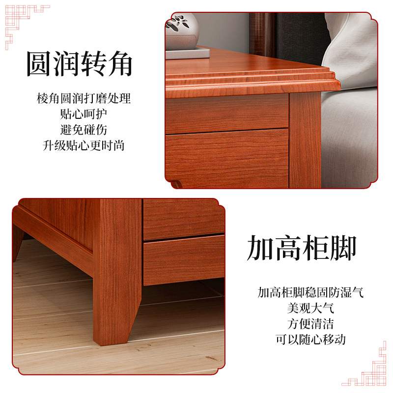 实木床头柜现代简约家用卧室床边小柜子简易新款床头储物柜置物架