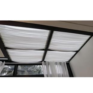 阁楼天绷下帘遮阳帘RYM斜屋顶免打窗孔上伸缩杆穿杆阳纱光房遮光