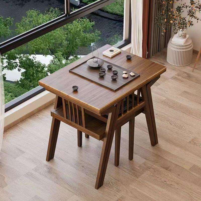 家用喝茶实阳台桌IOL套椅三件茶桌休聊天椅子闲小户型简约一桌木