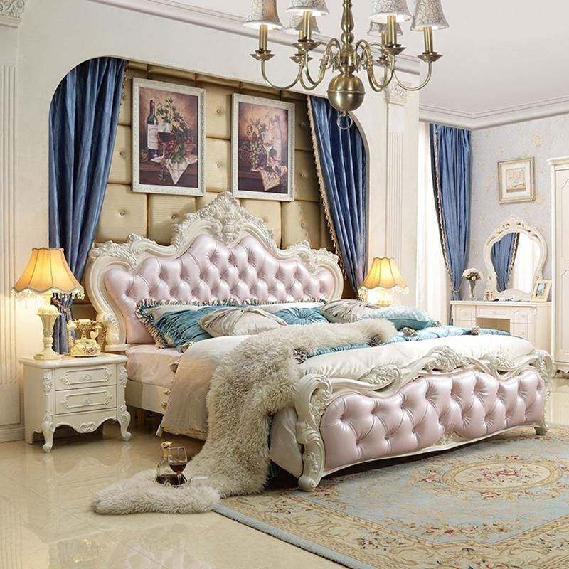 8简欧式床1欧.米双人床主卧公主床HHF现代简约白色床实木储物高箱