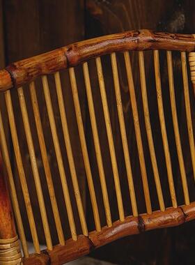 便携室外椅子折叠凳34311子靠背式竹编家老用式复古藤编户外椅花