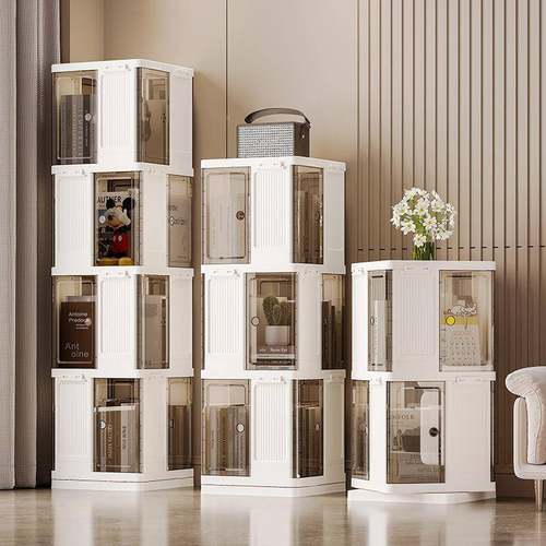 旋书箱简约多层旋转落地DC-7232式收纳箱家用收柜子纳物书柜转免