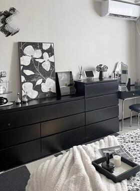 客五斗柜卧室JVW柜电厅视储柜柜家用电视现物代黑色斗五斗多层柜