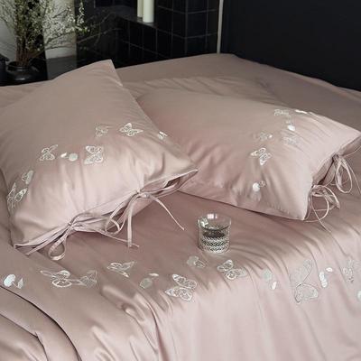少女心莱赛尔棉四件套唯蝴式蝶法刺绣四季通MJJ20250用丝滑被套床