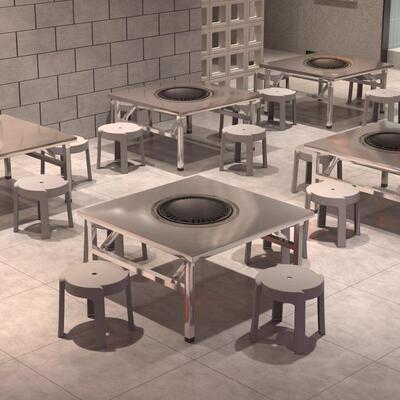 移动厚不锈桌钢圆桌加36562折叠地摊烤肉流水席方桌烧烤可大排挡