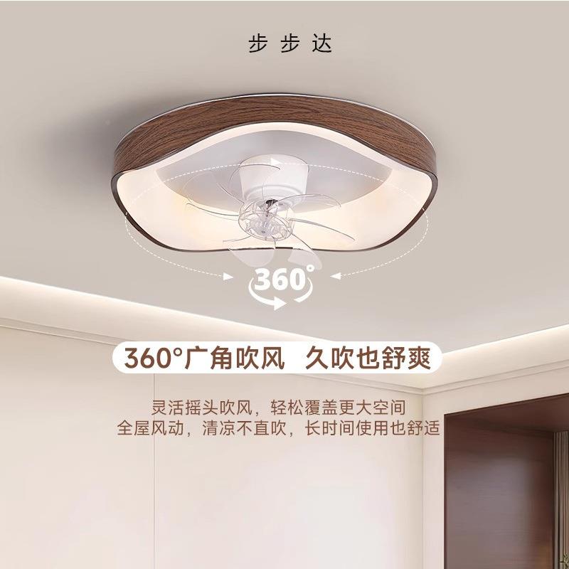 光谱木6摇头风492扇灯简约现全代复古房间胡桃纹卧室儿童0房吸顶