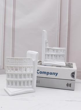 建1筑挡装饰摆件样软板间装饰品桌面书档书房书工筑艺品建系列书