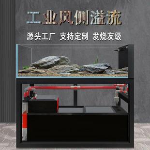 格律诗新款极窄超薄侧溢流工业风溪流缸兰寿缸底滤鱼缸原生造景缸