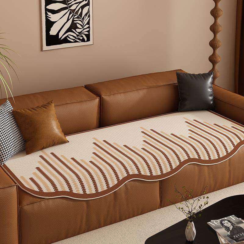 四季通用沙发垫复古异形高级现代简约秋冬直排一片式垫布防滑新款