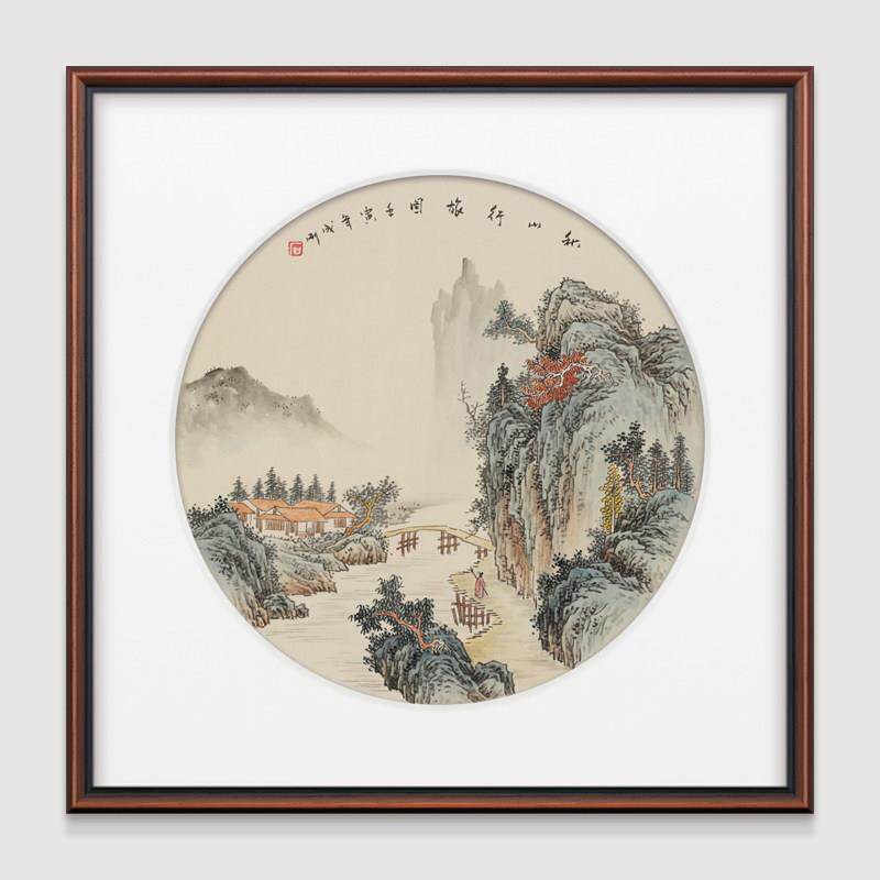国画花鸟画斗方新中式玄关案台挂画正方形案台名家手绘真迹水墨画