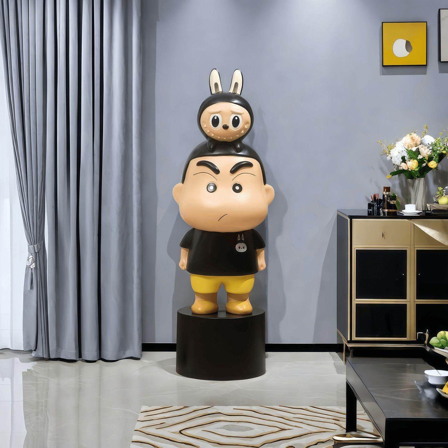 蜡笔小新模型客厅沙发旁电视柜落地大摆件存钱罐生日潮玩礼物乔迁,家居饰品,落地摆件,淘宝优惠券,粉丝福利购,淘宝优惠卷