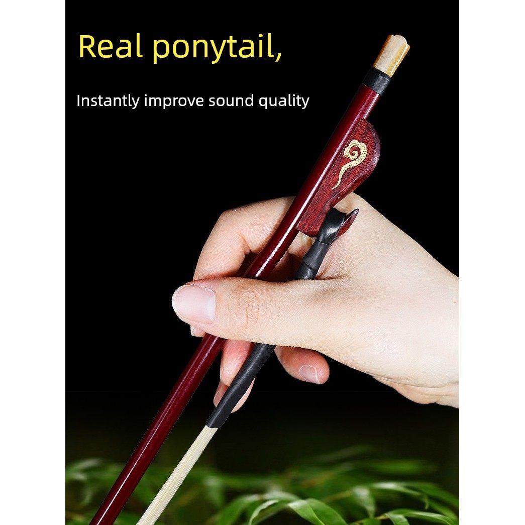 敦煌高档专业演奏二胡弓子真马尾弓毛大音量拉弓子二胡琴弓厂家直