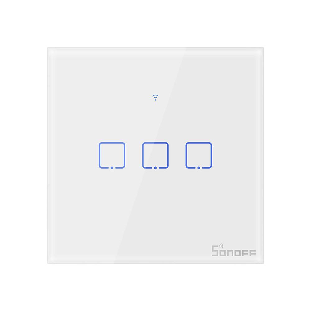 智能家居SONOFF三通道墙面触摸开关WIFI远程控制英规T0UK3C-TX