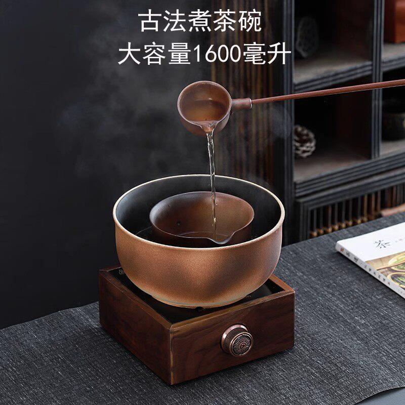 围炉粗陶煮茶炉古法煮茶器合璧煮茶壶煮茶碗套装电陶炉陶瓷煮茶罐