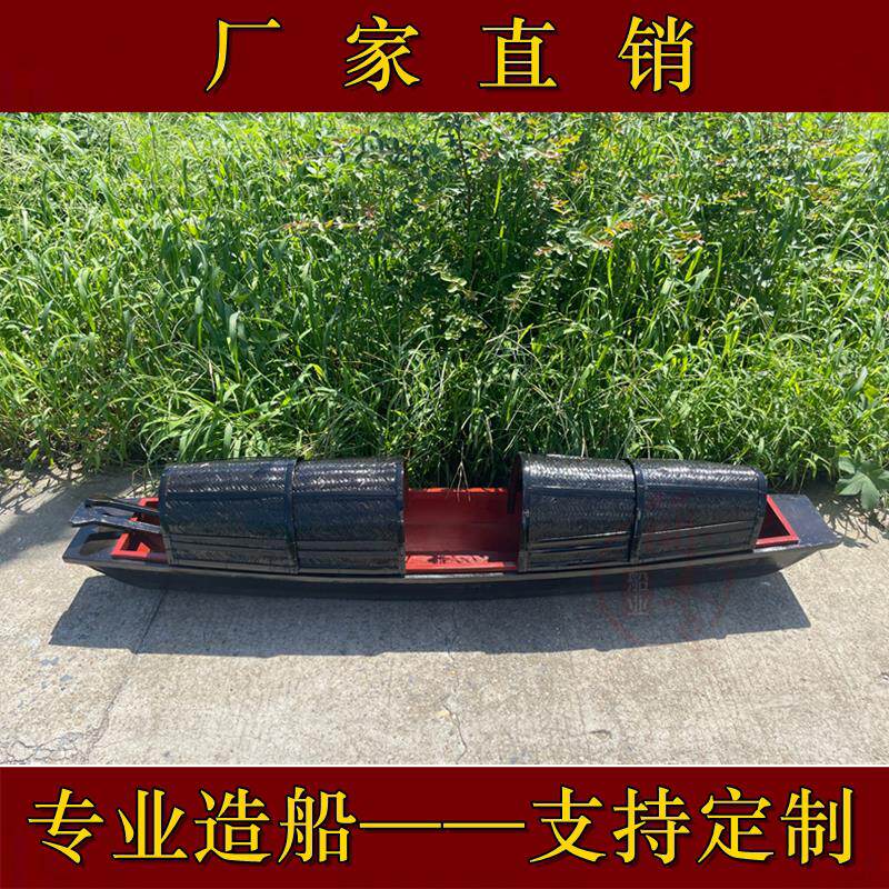 浙江绍兴乌镇水乡仿古小乌篷船木船道具造景中式实木装饰摆件景观
