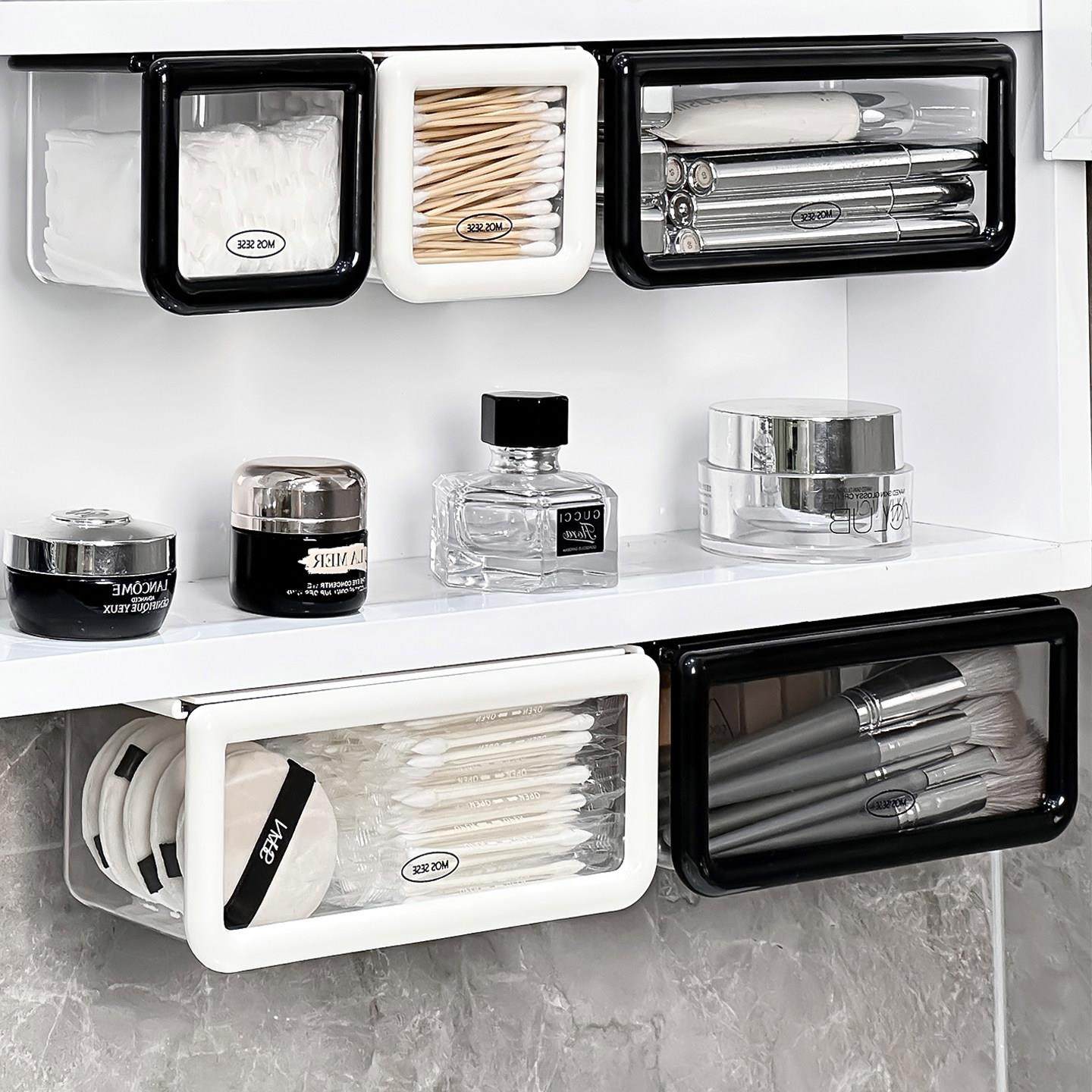 镜柜下抽屉式收纳盒卫生间浴室柜内化妆品卸妆棉棉签护肤品置物架,收纳整理,镜柜收纳盒,淘宝优惠券,粉丝福利购,淘宝优惠卷