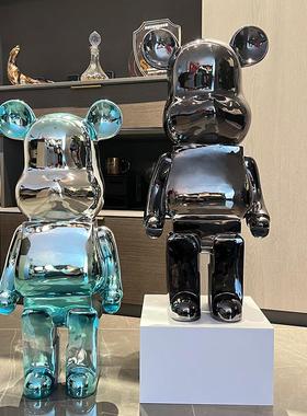 网红创意卡通暴力熊落地式大装饰品客厅电视柜简单家装电镀储蓄罐