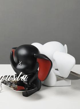 通爱可摆件CGI收家居客厅儿童房动物玄关柜钥匙纳托盘摆设软卡装