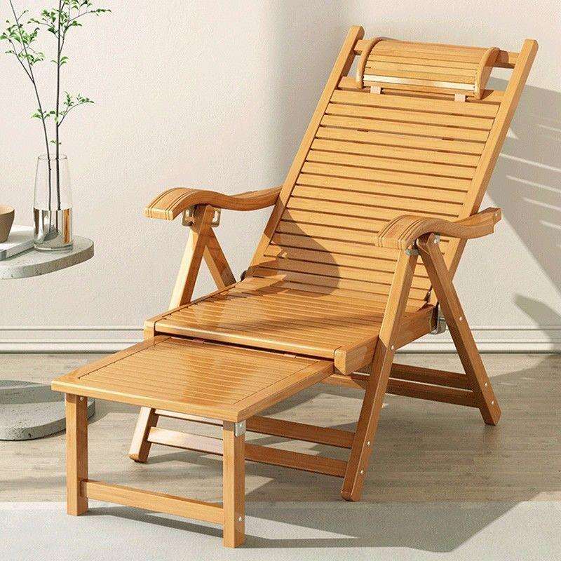 躺折叠午休午睡椅子夏季凉椅家便携用阳椅台休闲老人懒人靠竹GPF