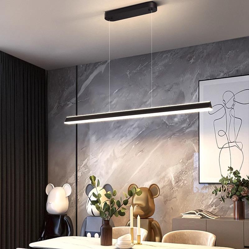 现代简灯约大气创726意长条餐桌极中简吧台一字餐厅吊灯厅山具饭