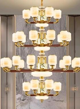 新式全铜实木吊卧灯2025年新款中国风厅餐厅室75092别墅复式楼中