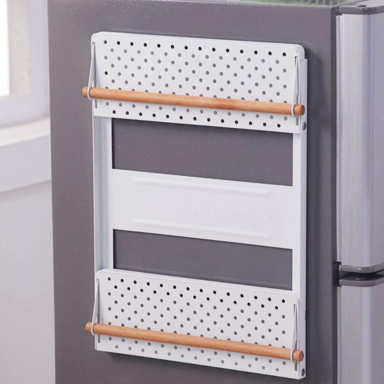 跨境折叠冰箱侧挂XZ-19004纳架多功能厨房挂收冰箱挂架家居磁铁钩