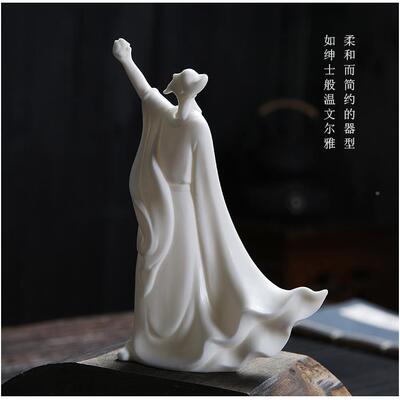 李醉酒陶瓷摆件创新中式风人物家用室内EET白意书架装古饰禅意工